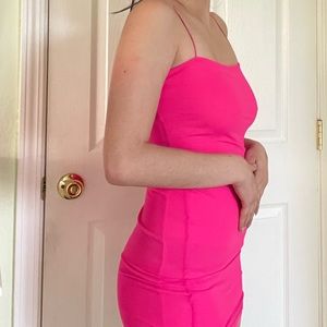 Neon pink party dress
